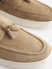 Stone Suede Tassel Loafers - Image 5 of 6
