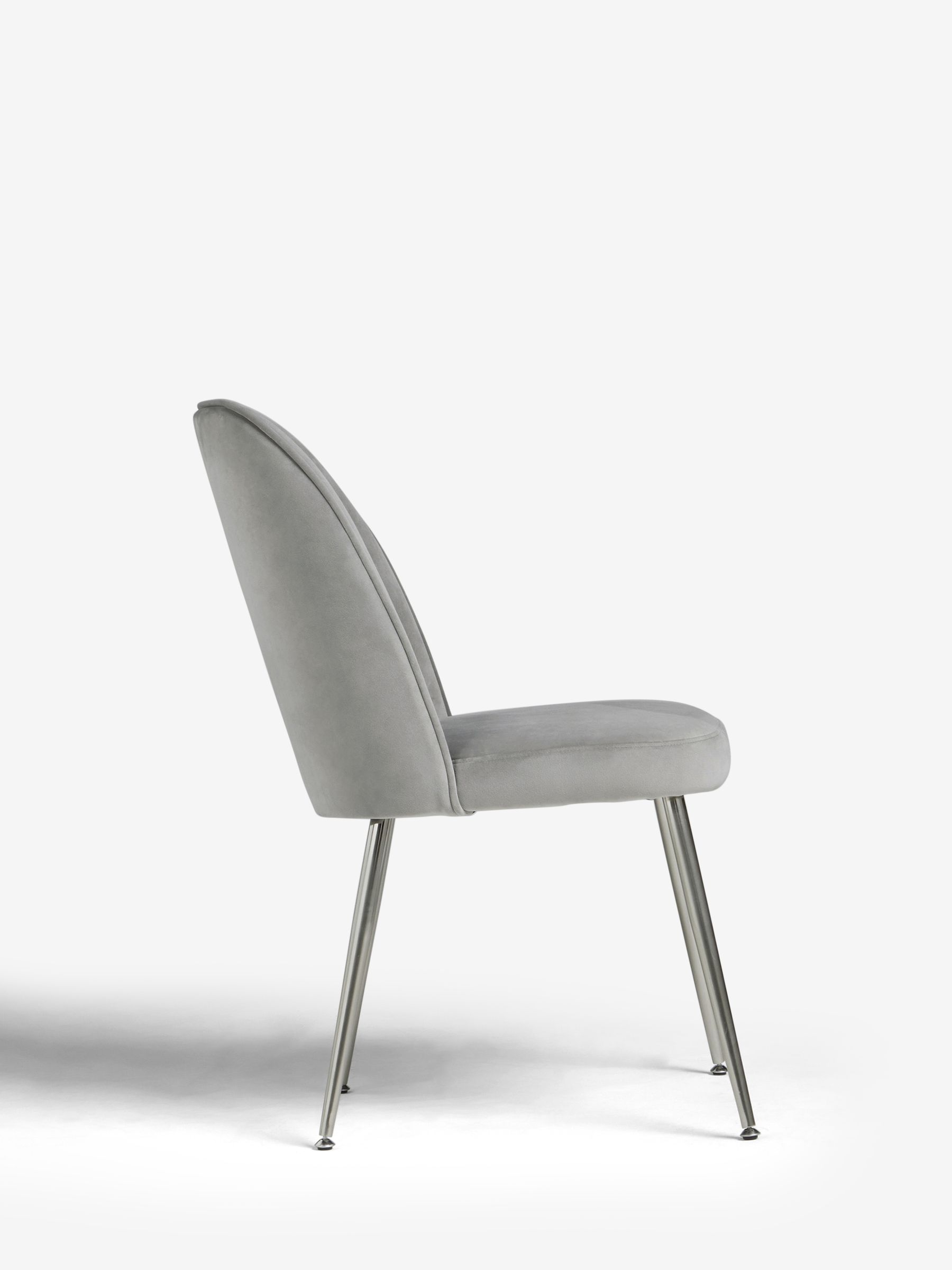 Buy Set of 2 Soft Velvet Mid Grey Chrome Leg Dining Chairs from the Next UK online shop