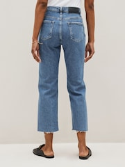 7 For All Mankind Logan Stovepipe Straight Crop Raw Cut Hem Jeans - Image 2 of 5