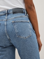 7 For All Mankind Logan Stovepipe Straight Crop Raw Cut Hem Jeans - Image 3 of 5