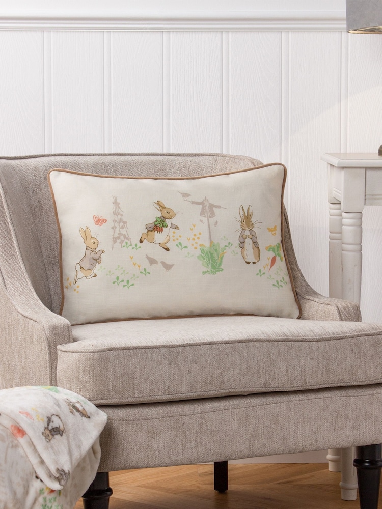 Peter Rabbit™ Natural Classic Watercolour Cushion - Image 1 of 4