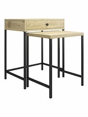 Dorel Home Linseed Oak Europe Tamlin Nest of 2 Side Tables - Image 3 of 4
