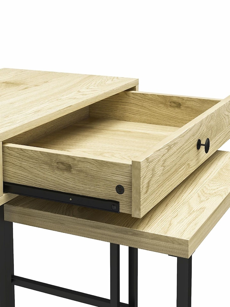 Dorel Home Linseed Oak Europe Tamlin Nest of 2 Side Tables - Image 4 of 4