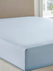 Martex Pure Blue 200 Thread Count Organic Cotton Fitted Sheet - Image 2 of 4