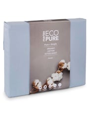 Martex Pure Blue 200 Thread Count Organic Cotton Fitted Sheet - Image 3 of 4