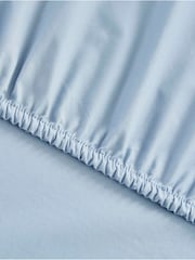 Martex Pure Blue 200 Thread Count Organic Cotton Fitted Sheet - Image 4 of 4