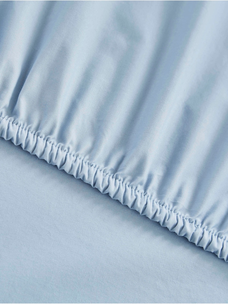 Martex Pure Blue 200 Thread Count Organic Cotton Fitted Sheet - Image 4 of 4