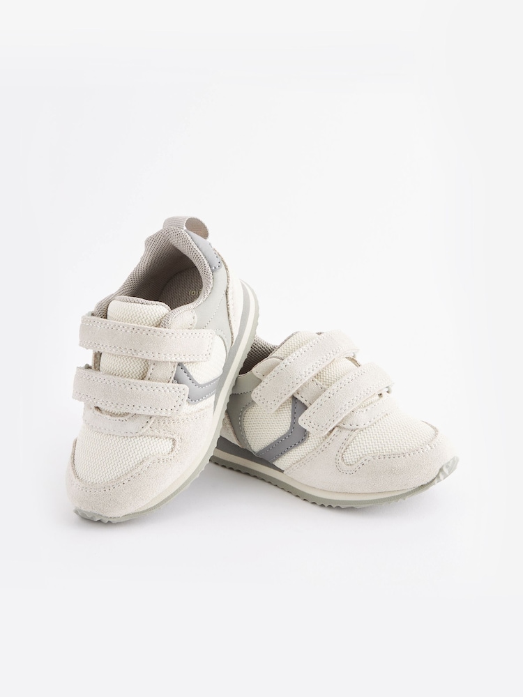 Stone Wide Fit (G) Double Strap Trainers - Image 1 of 5