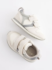 Stone Wide Fit (G) Double Strap Trainers - Image 3 of 5