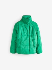 Chi Chi London Green Oversized Duvet Short Padded Coat - Image 1 of 1