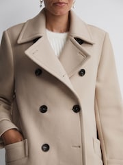 Reiss Stone Maisie Wool Blend Double Breasted Coat - Image 3 of 7