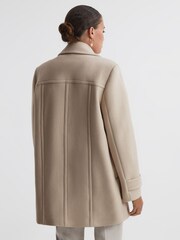 Reiss Stone Maisie Wool Blend Double Breasted Coat - Image 4 of 7