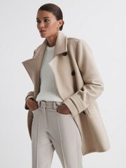 Reiss Stone Maisie Wool Blend Double Breasted Coat - Image 5 of 7
