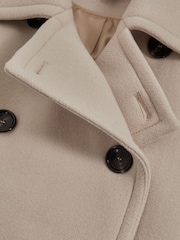 Reiss Stone Maisie Wool Blend Double Breasted Coat - Image 6 of 7