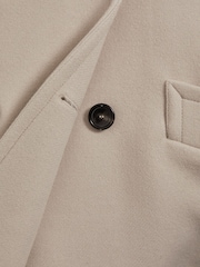 Reiss Stone Maisie Wool Blend Double Breasted Coat - Image 7 of 7