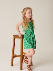 Green Floral Playsuit (3-16yrs) - Image 1 of 6