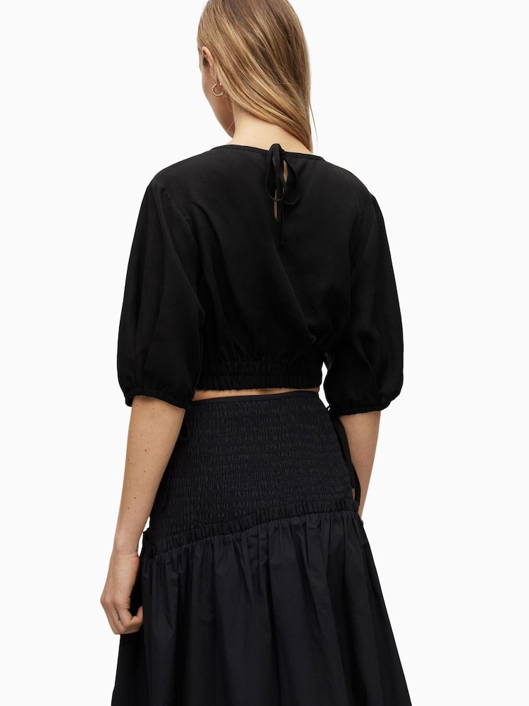 AllSaints Black Asta Top - Image 2 of 8