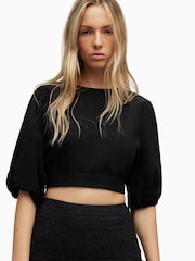 AllSaints Black Asta Top - Image 4 of 8