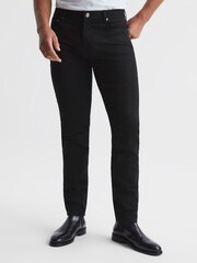 Reiss Black Kalkan Five Pocket Slim Fit Trousers - Image 1 of 6