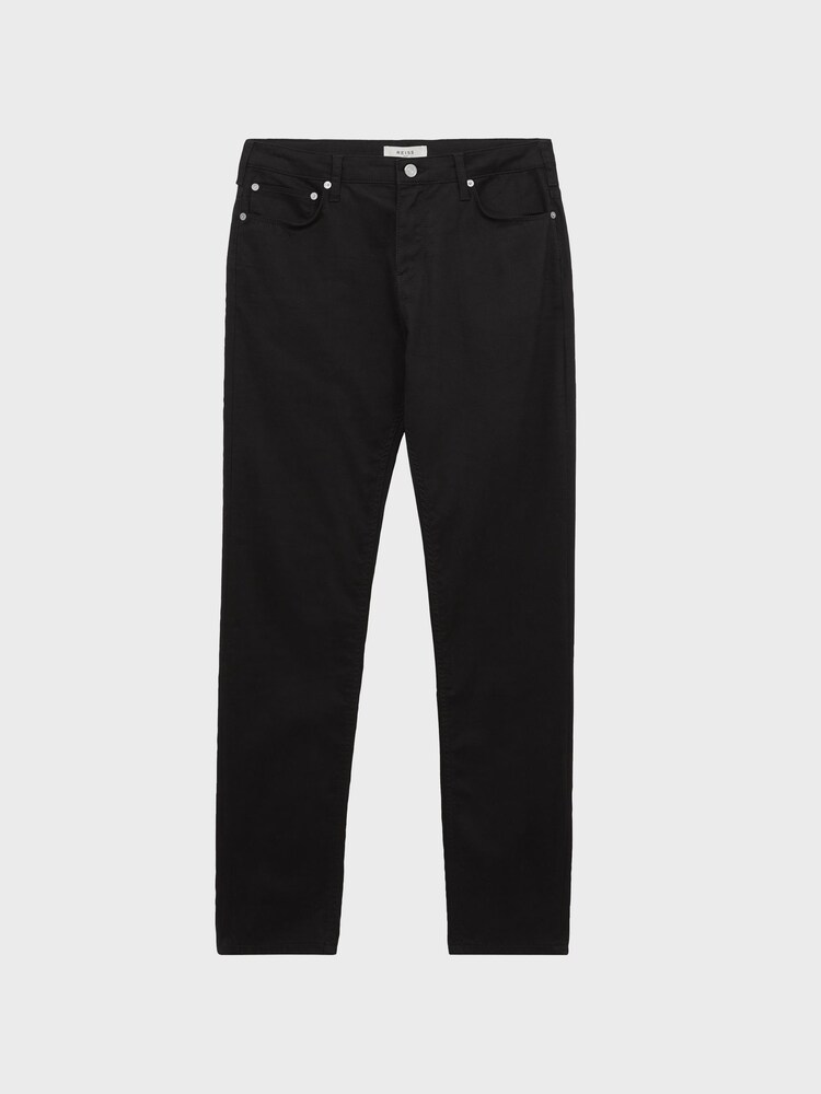 Reiss Black Kalkan Five Pocket Slim Fit Trousers - Image 2 of 6