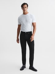 Reiss Black Kalkan Five Pocket Slim Fit Trousers - Image 3 of 6