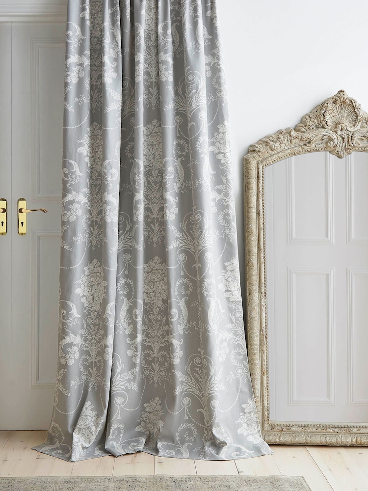 Laura Ashley Steel Grey Josette Pencil Pleat Door Door Curtain - Image 1 of 2