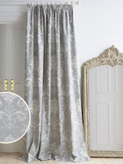 Laura Ashley Steel Grey Josette Pencil Pleat Door Door Curtain - Image 2 of 2