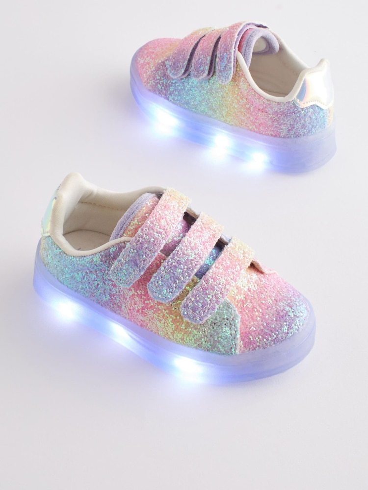 Purple Glitter Light-Up Trainers - Image 1 of 6