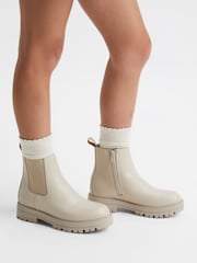 Reiss Nude Thea Leather Chelsea Boots - Image 3 of 7
