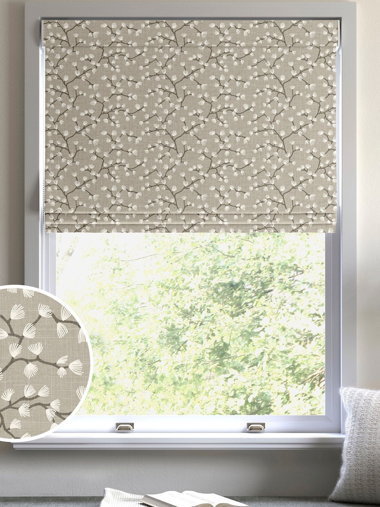 Natural Taupe Etna Made To Measure Roman 100% Cotton Blinds - Image 1 of 6