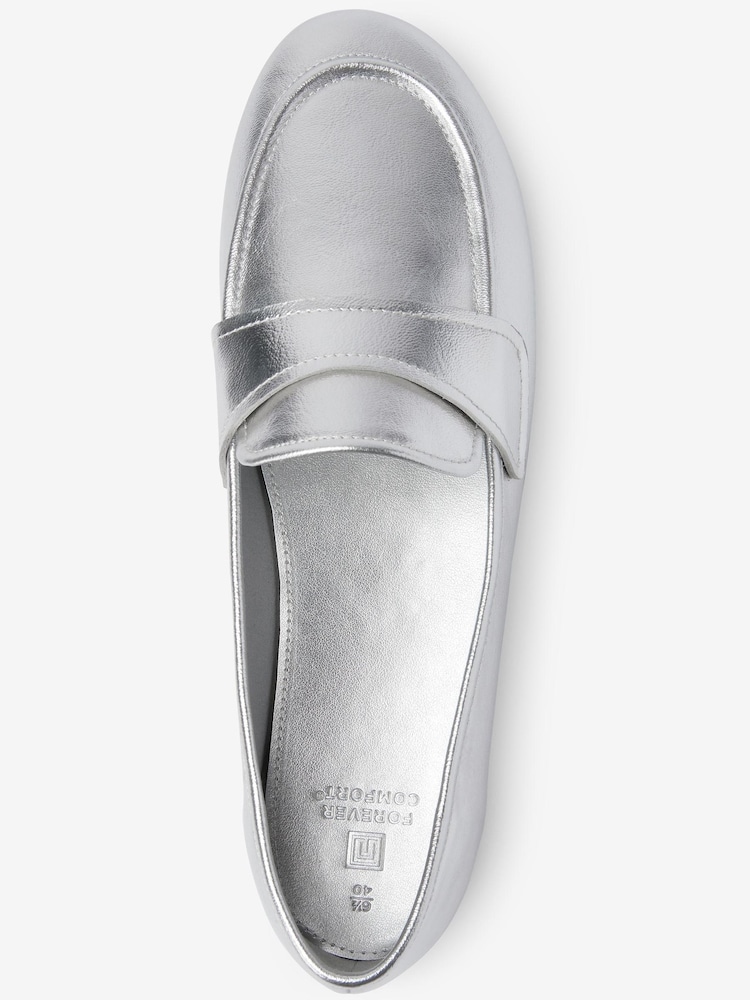 Silver Regular/Wide Fit Forever Comfort® Slim Sole Loafers - Image 5 of 5