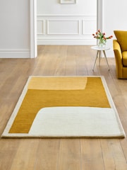 Jasper Conran London Yellow Abstract Wool Rug - Image 1 of 4