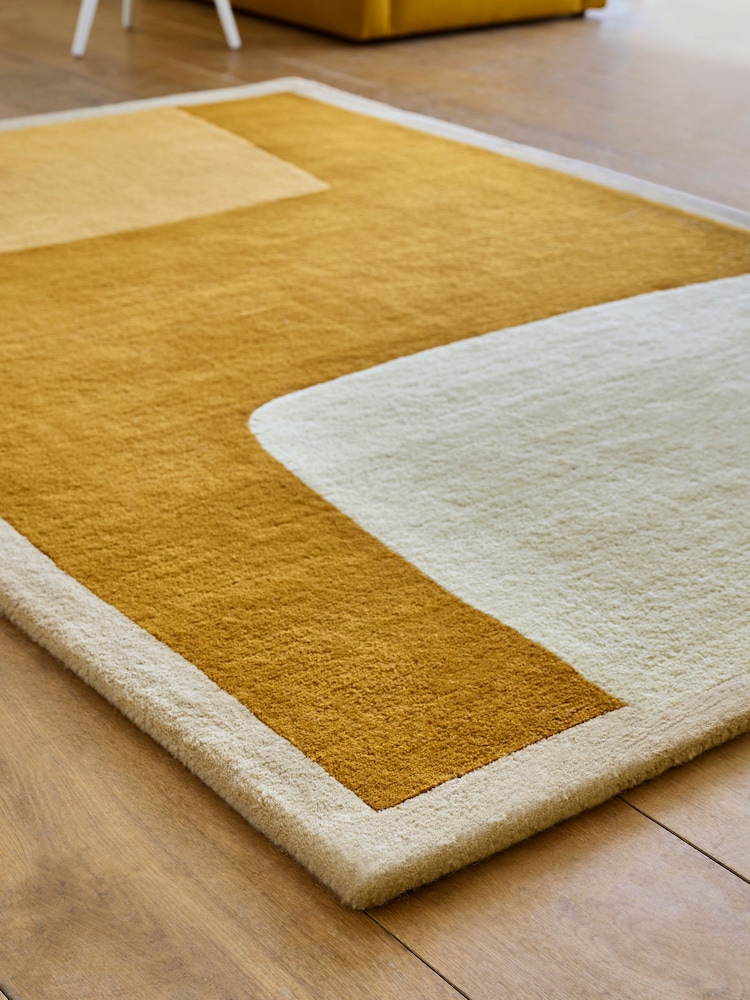 Jasper Conran London Yellow Abstract Wool Rug - Image 2 of 4