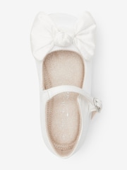White Bow Stain Resistant Satin Bridesmaid Collection Mary Jane Occasion Shoes - Image 3 of 5