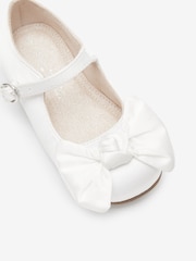White Bow Stain Resistant Satin Bridesmaid Collection Mary Jane Occasion Shoes - Image 4 of 5