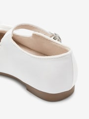 White Bow Stain Resistant Satin Bridesmaid Collection Mary Jane Occasion Shoes - Image 5 of 5