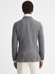 Reiss Grey Soho Slim Fit Double Breasted Wool Blend Blazer - Image 6 of 8