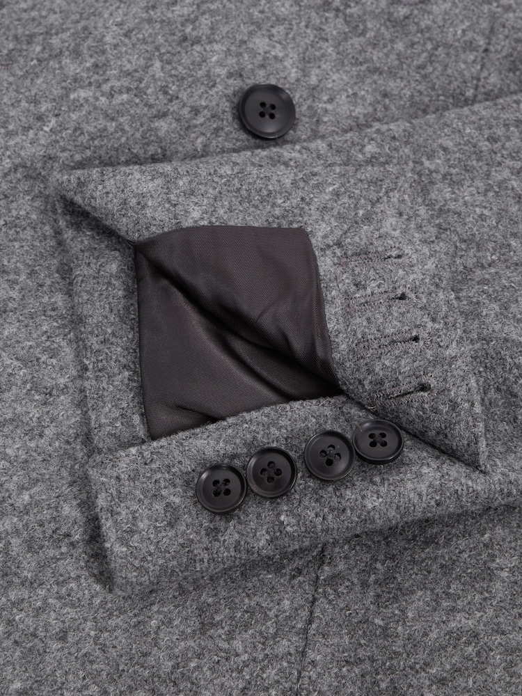 Reiss Grey Soho Slim Fit Double Breasted Wool Blend Blazer - Image 8 of 8