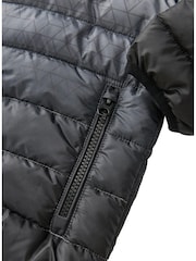 Black/Grey Quilted Midweight Hooded Jacket (3-16yrs) - Image 5 of 6