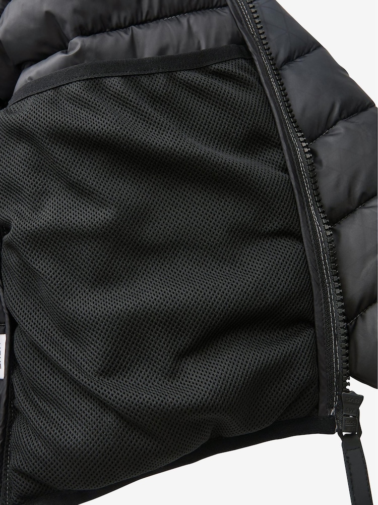 Black/Grey Quilted Midweight Hooded Jacket (3-16yrs) - Image 6 of 6