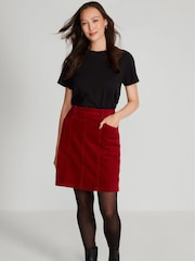 M&Co Red Cord A-line Skirt - Image 1 of 5
