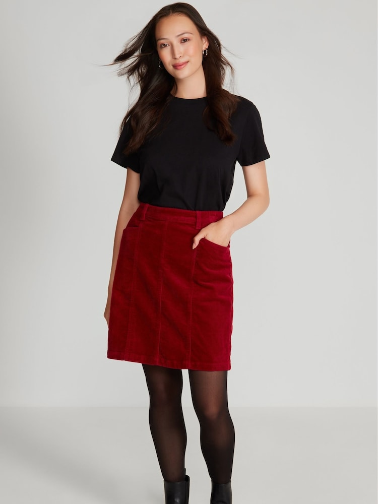 M&Co Red Cord A-line Skirt - Image 1 of 5