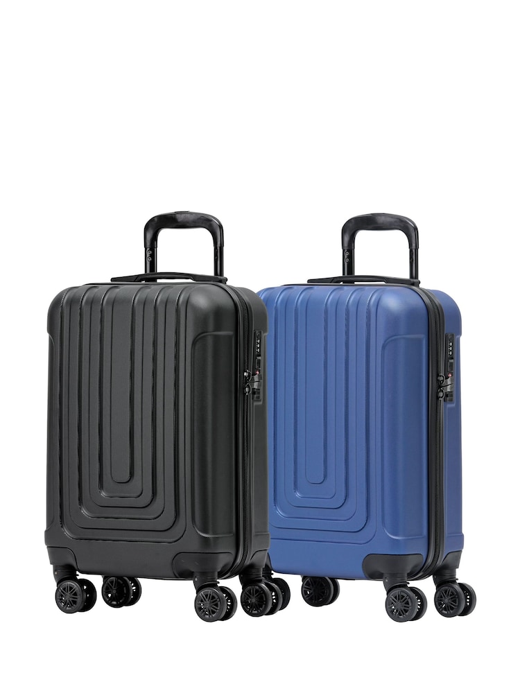 Flight Knight Easy Jet Hard Shell Cabin Carry On Case Suitcase 55x35x20cm Set Of 2 - Image 1 of 8