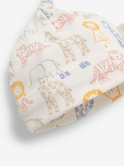 JoJo Maman Bébé Cream Safari Print Cotton Baby Hat - Image 2 of 2