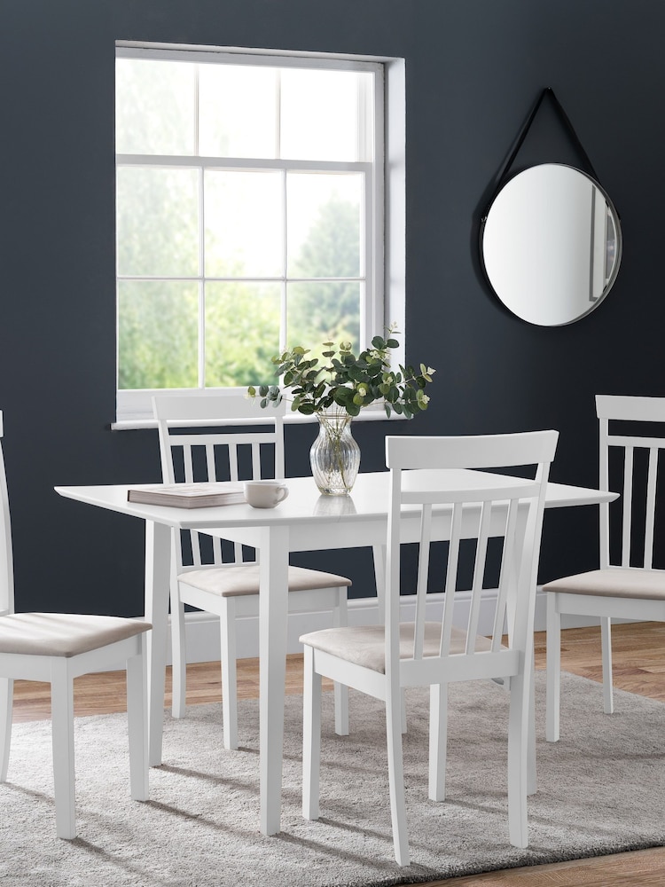 Julian Bowen White Rufford Extending Butterfly Leaf Dining Table - Image 1 of 4