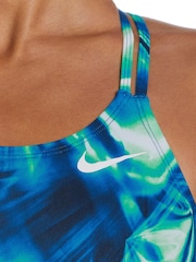Nike Blue/Green Solar Rise Racerback Swimsuit - Image 1 of 4