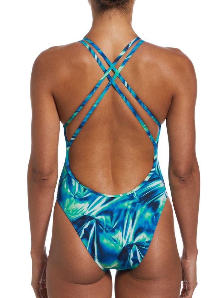Nike Blue/Green Solar Rise Racerback Swimsuit - Image 4 of 4