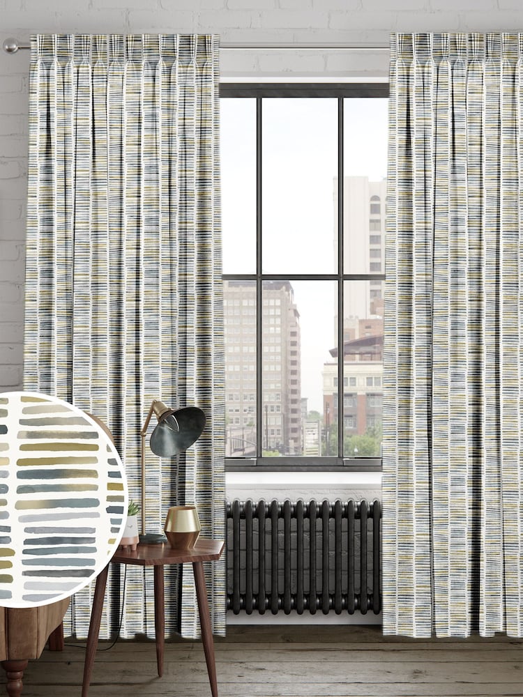 Stone Yellow Clapton Made To Measure 100% Cotton Curtains - Image 1 of 9