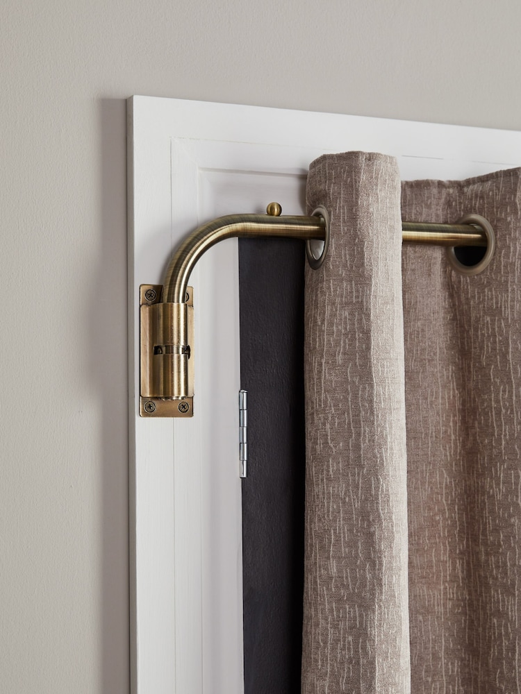 Antique Brass 28mm Door Curtain Pole - Image 5 of 6