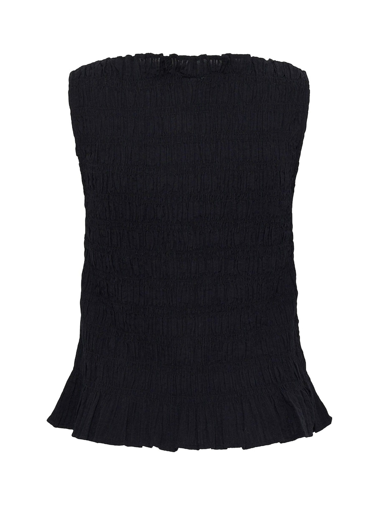 Kaffe Black Smocked Ruffle Neck Top - Image 6 of 6 Kaffe Black Smocked Ruffle Neck Top - Image 6 of 6